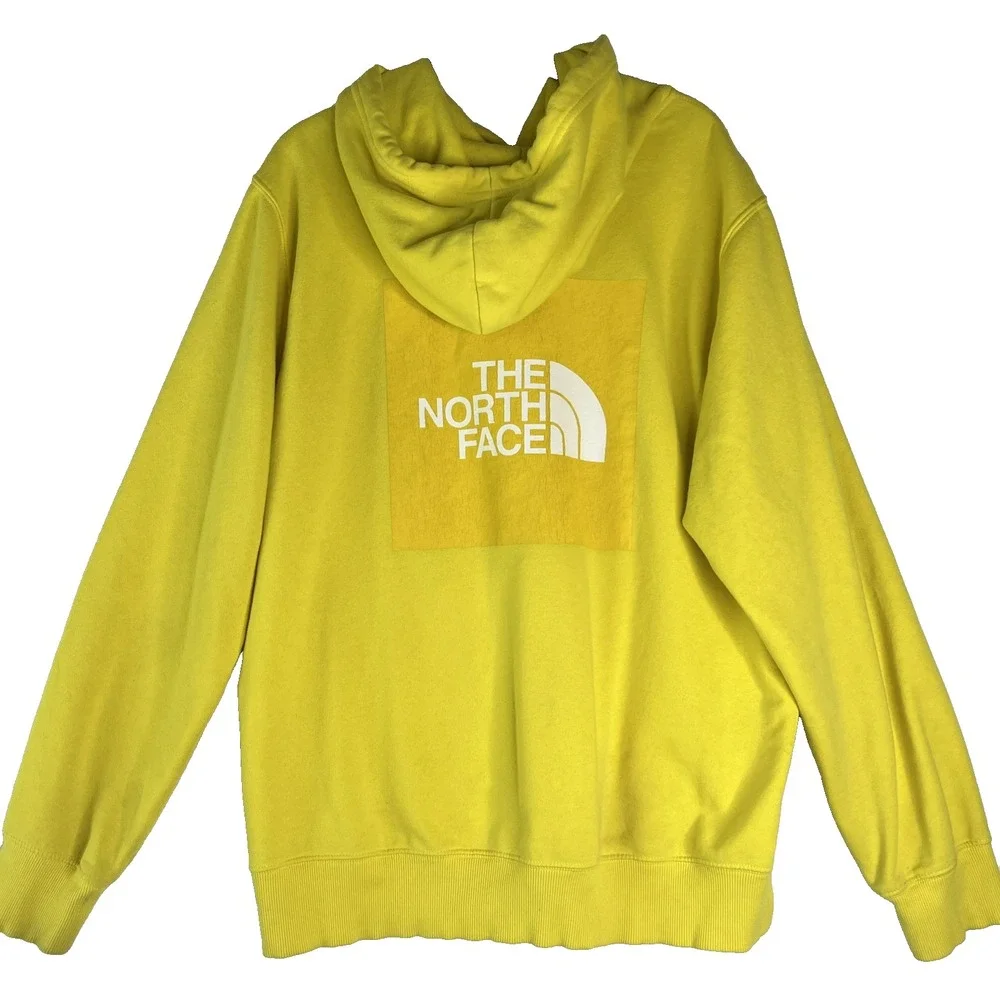 The North Face Yellow 2.0 Red Box‎  Pullover Hoodie Kangaroo Pocket High Vis L